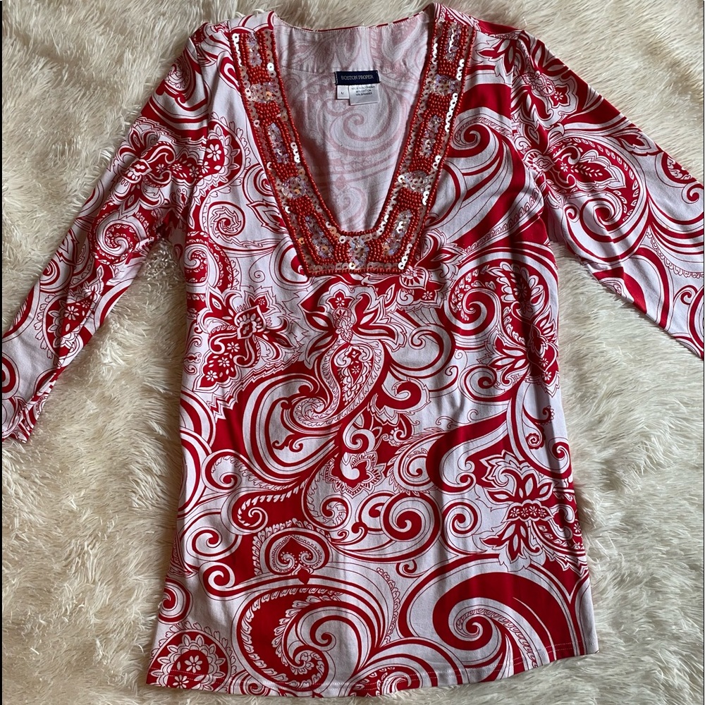 Boston Proper Beaded Top